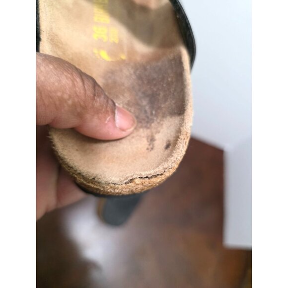 Birkenstock Black Patent Leather Arizona Sandals Size 36 EU Slip-On - Picture 9 of 10